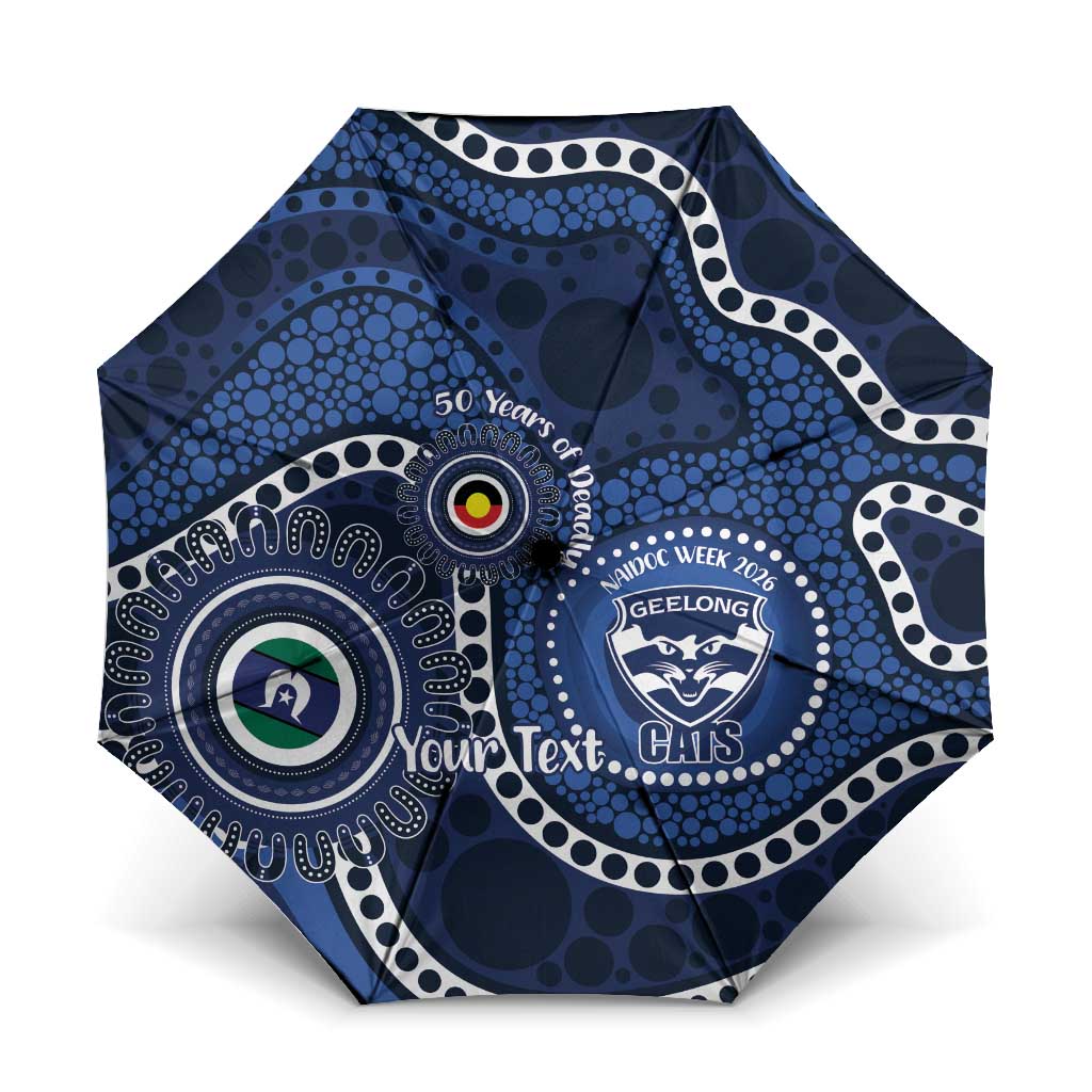 Geelong Cats NAIDOC Week 2026 Personalised Umbrella 50 Years of Deadly Aboriginal Art