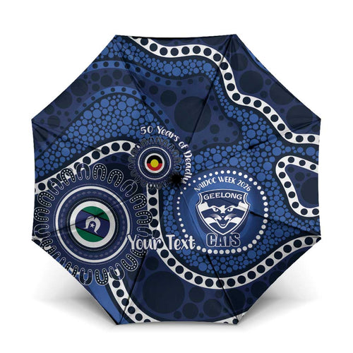 Geelong Cats NAIDOC Week 2026 Personalised Umbrella 50 Years of Deadly Aboriginal Art