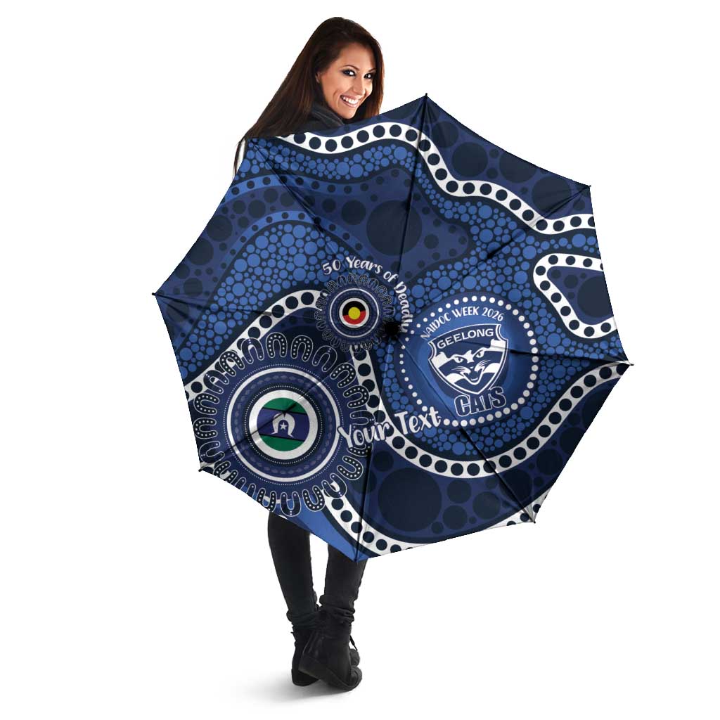 Geelong Cats NAIDOC Week 2026 Personalised Umbrella 50 Years of Deadly Aboriginal Art