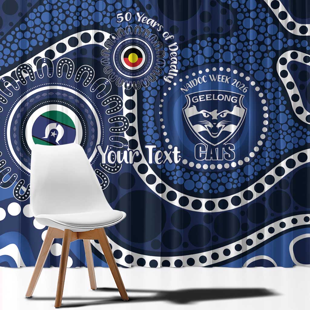 Geelong Cats NAIDOC Week 2026 Personalised Window Curtain 50 Years of Deadly Aboriginal Art