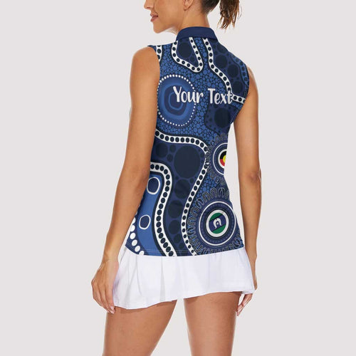 Geelong Cats NAIDOC Week 2026 Personalised Women Sleeveless Polo Shirt 50 Years of Deadly Aboriginal Art