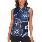 Geelong Cats NAIDOC Week 2026 Personalised Women Sleeveless Polo Shirt 50 Years of Deadly Aboriginal Art