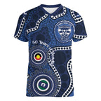 Geelong Cats NAIDOC Week 2026 Personalised Women V-Neck T-Shirt 50 Years of Deadly Aboriginal Art