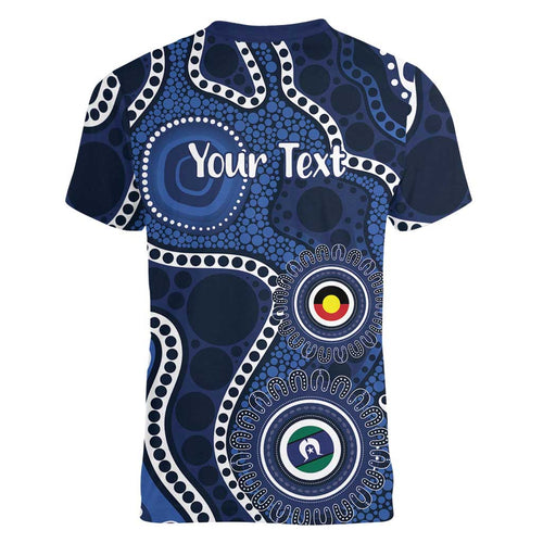 Geelong Cats NAIDOC Week 2026 Personalised Women V-Neck T-Shirt 50 Years of Deadly Aboriginal Art