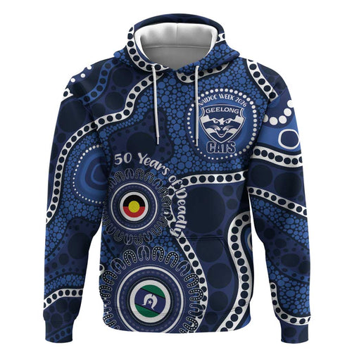 Geelong Cats NAIDOC Week 2026 Personalised Zip Hoodie 50 Years of Deadly Aboriginal Art
