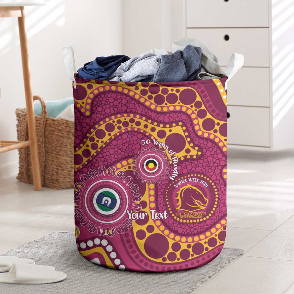 Broncos NAIDOC Week 2026 Personalised Laundry Basket 50 Years of Deadly Aboriginal Art