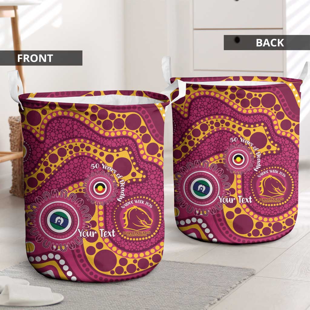 Broncos NAIDOC Week 2026 Personalised Laundry Basket 50 Years of Deadly Aboriginal Art