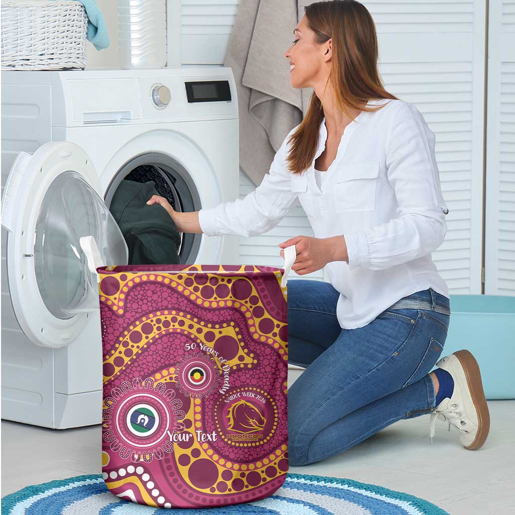 Broncos NAIDOC Week 2026 Personalised Laundry Basket 50 Years of Deadly Aboriginal Art
