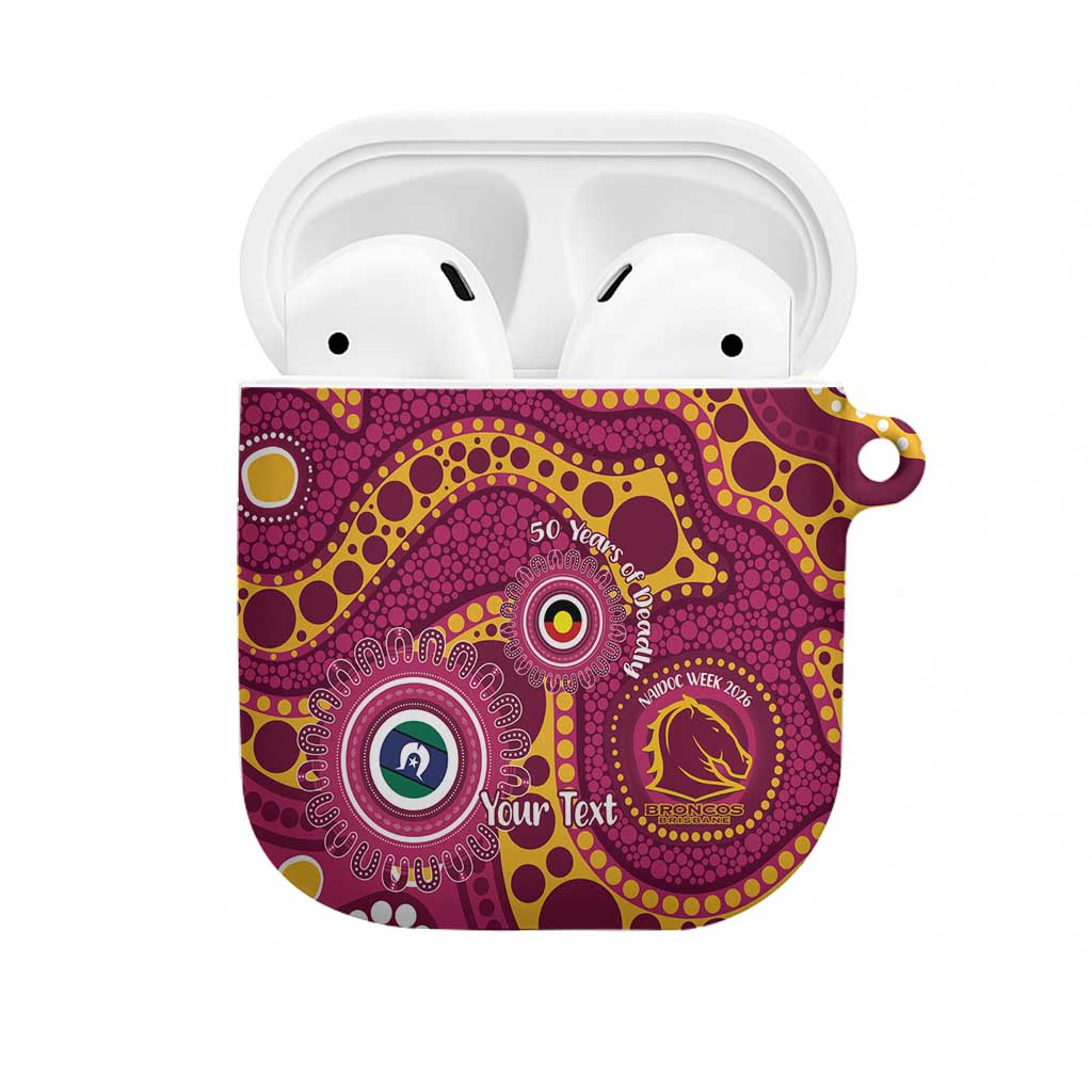 Broncos NAIDOC Week 2026 Personalised AirPods Case 50 Years of Deadly Aboriginal Art