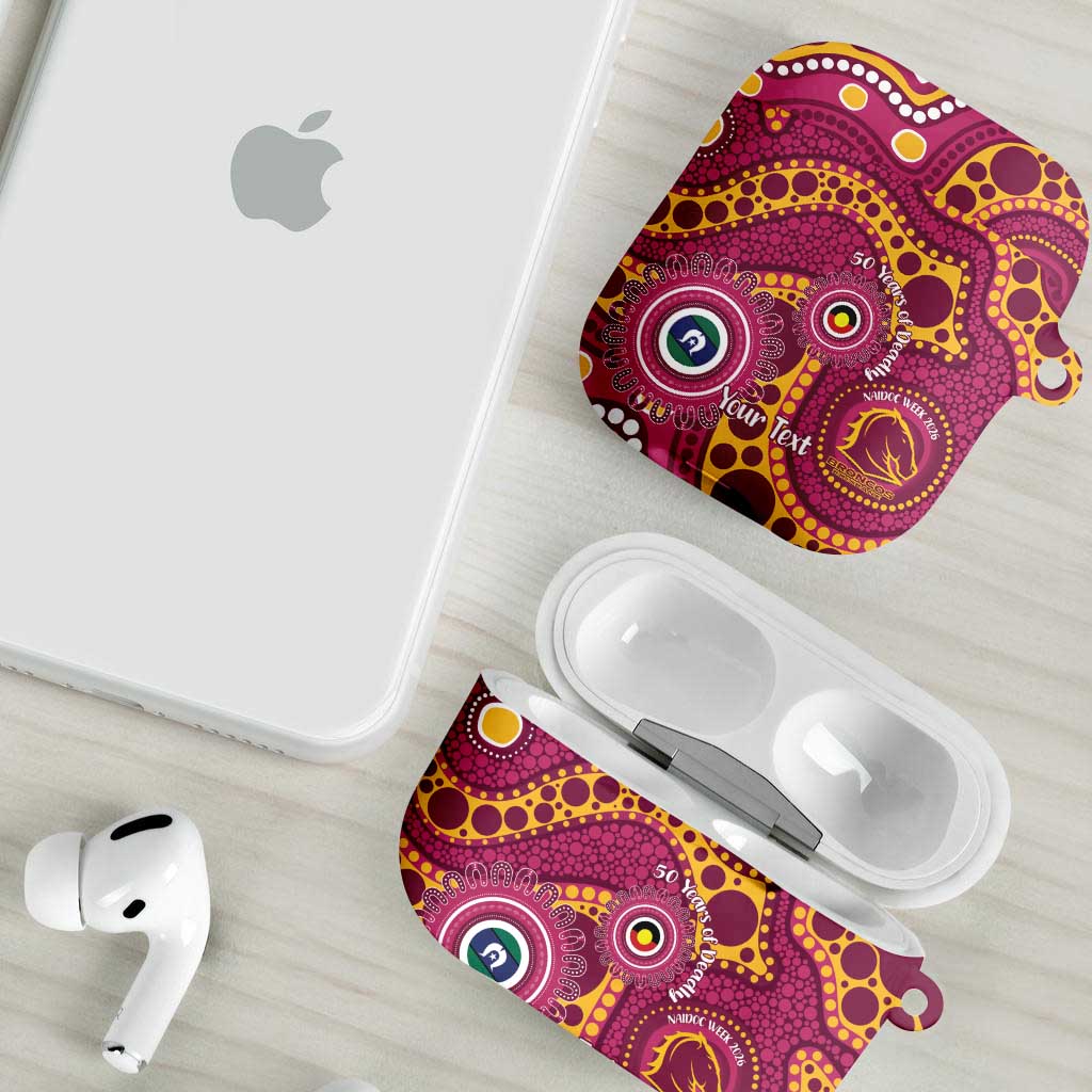 Broncos NAIDOC Week 2026 Personalised AirPods Case 50 Years of Deadly Aboriginal Art
