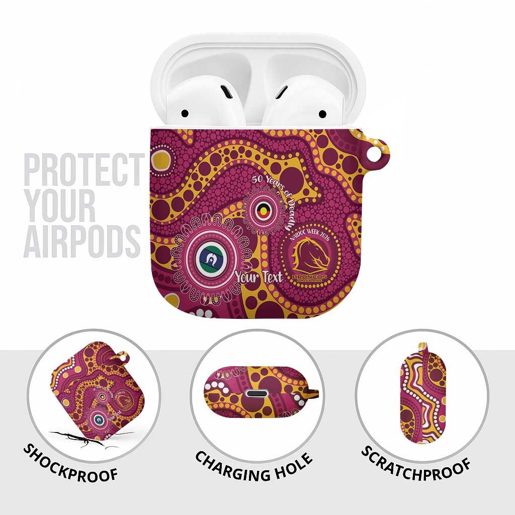 Broncos NAIDOC Week 2026 Personalised AirPods Case 50 Years of Deadly Aboriginal Art