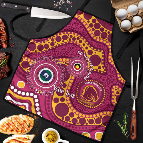 Broncos NAIDOC Week 2026 Personalised Apron 50 Years of Deadly Aboriginal Art