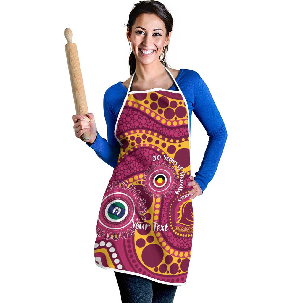 Broncos NAIDOC Week 2026 Personalised Apron 50 Years of Deadly Aboriginal Art