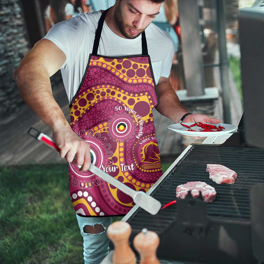 Broncos NAIDOC Week 2026 Personalised Apron 50 Years of Deadly Aboriginal Art