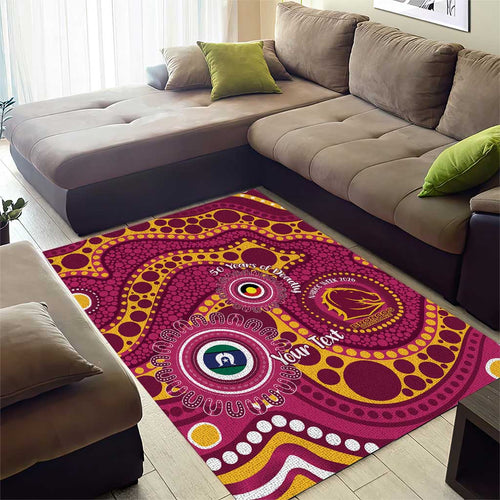 Broncos NAIDOC Week 2026 Personalised Area Rug 50 Years of Deadly Aboriginal Art