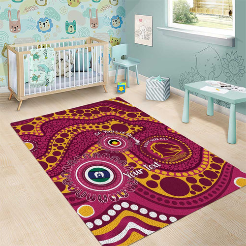 Broncos NAIDOC Week 2026 Personalised Area Rug 50 Years of Deadly Aboriginal Art