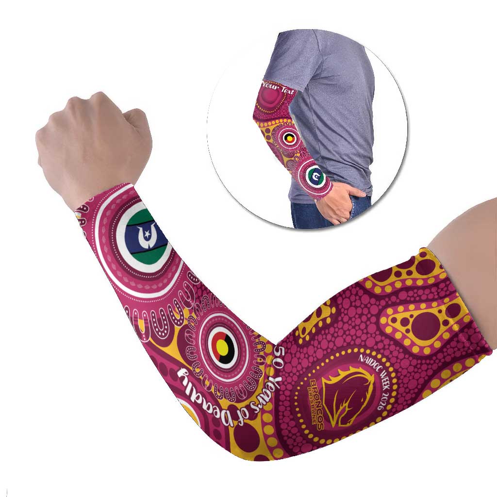 Broncos NAIDOC Week 2026 Personalised Arm Sleeves 50 Years of Deadly Aboriginal Art