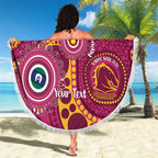 Broncos NAIDOC Week 2026 Personalised Beach Blanket 50 Years of Deadly Aboriginal Art