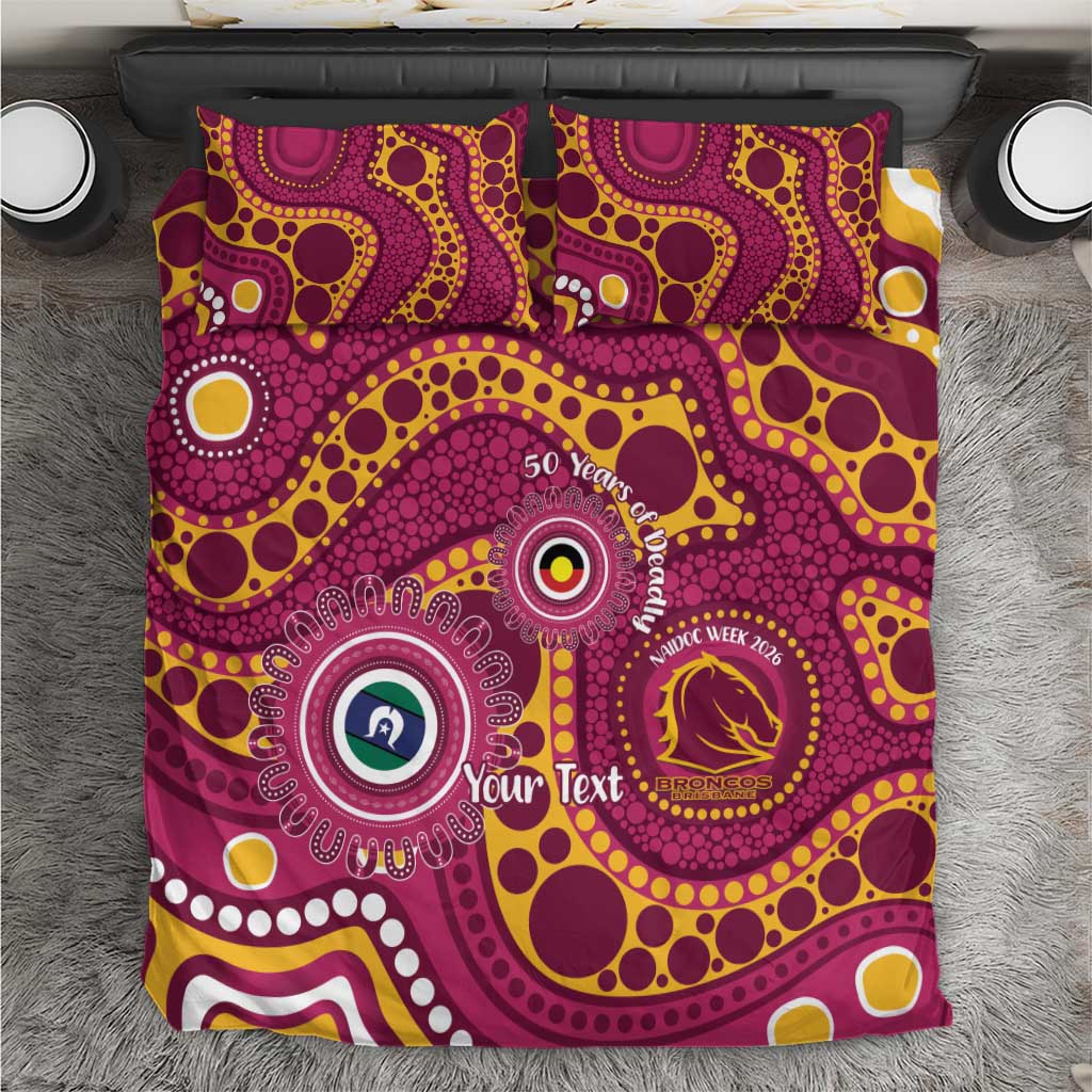 Broncos NAIDOC Week 2026 Personalised Bedding Set 50 Years of Deadly Aboriginal Art