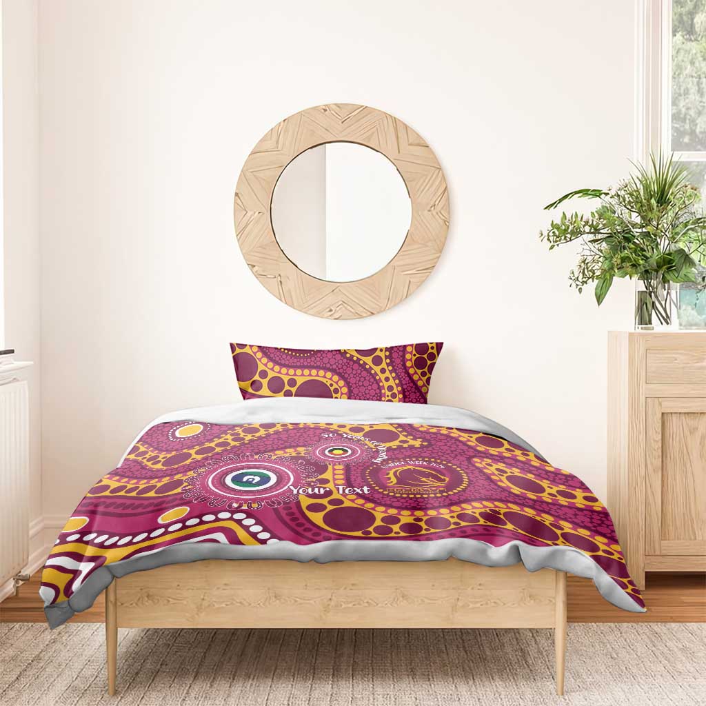 Broncos NAIDOC Week 2026 Personalised Bedding Set 50 Years of Deadly Aboriginal Art