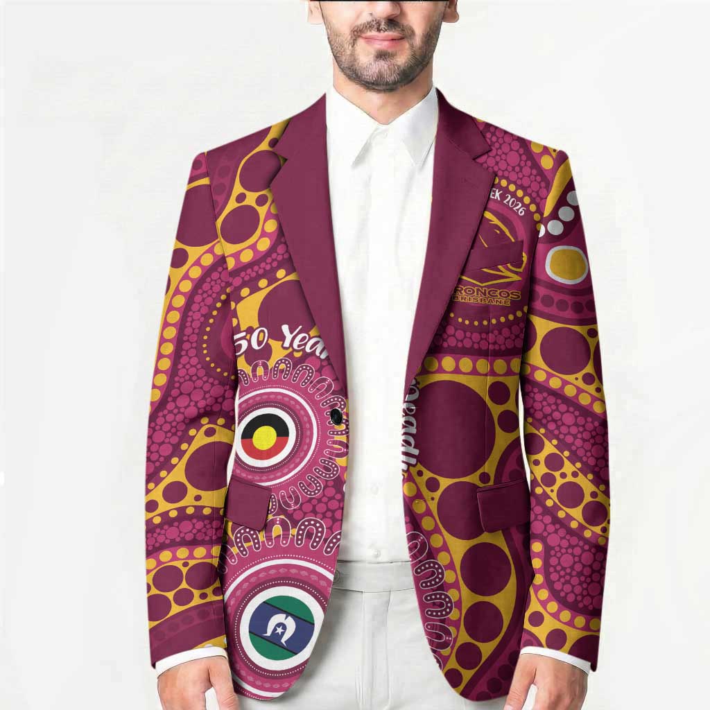 Broncos NAIDOC Week 2026 Personalised Blazer 50 Years of Deadly Aboriginal Art