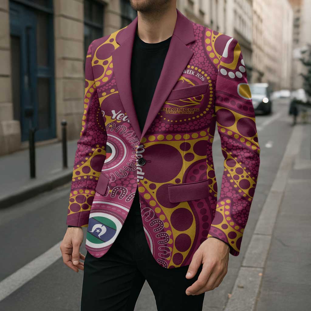 Broncos NAIDOC Week 2026 Personalised Blazer 50 Years of Deadly Aboriginal Art