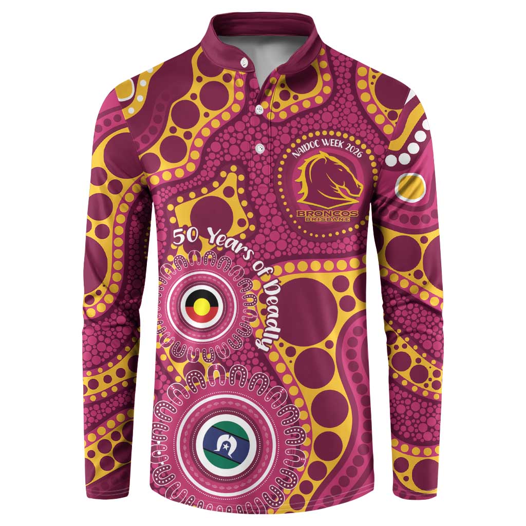 Broncos NAIDOC Week 2026 Personalised Button Sweatshirt 50 Years of Deadly Aboriginal Art