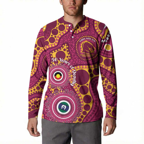 Broncos NAIDOC Week 2026 Personalised Button Sweatshirt 50 Years of Deadly Aboriginal Art