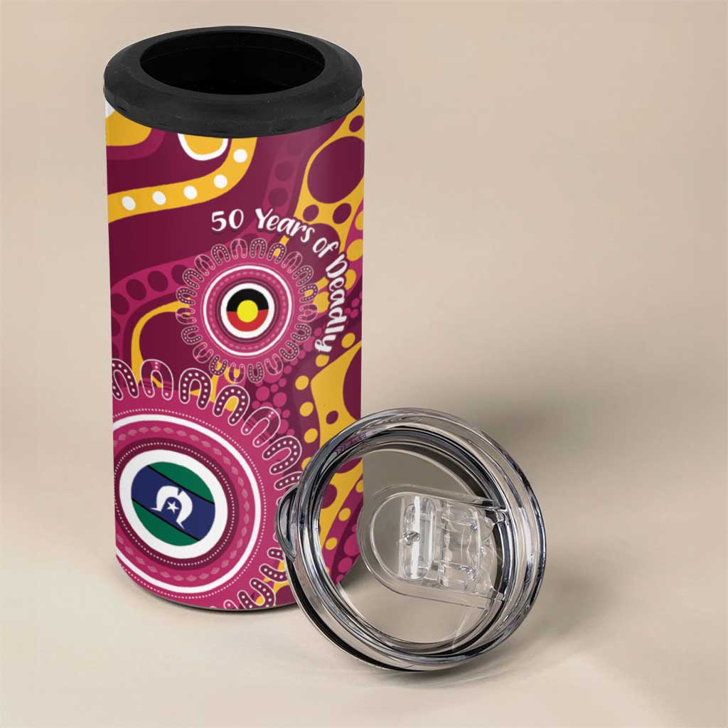 Broncos NAIDOC Week 2026 Personalised 4 in 1 Can Cooler Tumbler 50 Years of Deadly Aboriginal Art