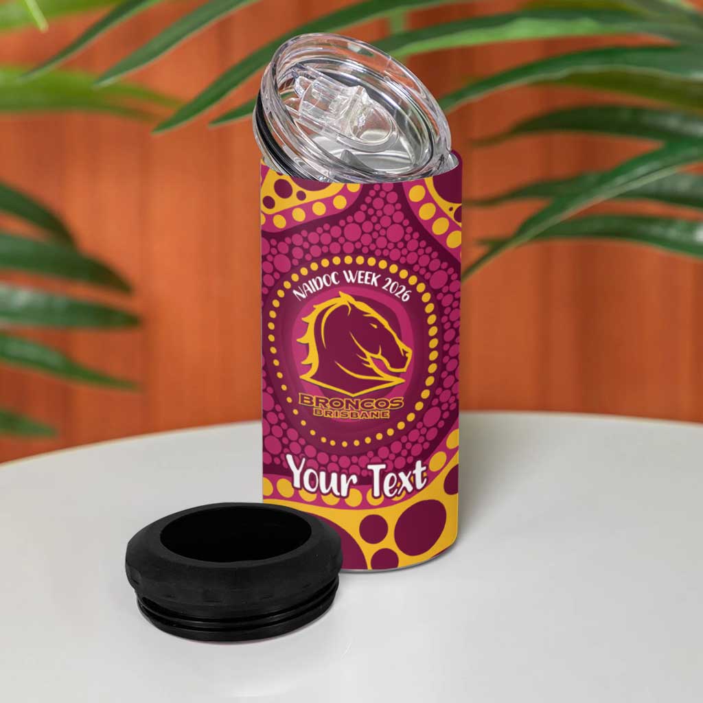 Broncos NAIDOC Week 2026 Personalised 4 in 1 Can Cooler Tumbler 50 Years of Deadly Aboriginal Art