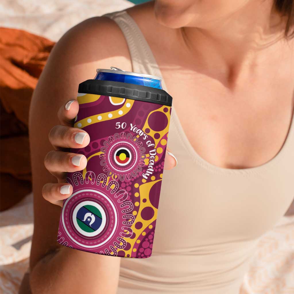 Broncos NAIDOC Week 2026 Personalised 4 in 1 Can Cooler Tumbler 50 Years of Deadly Aboriginal Art