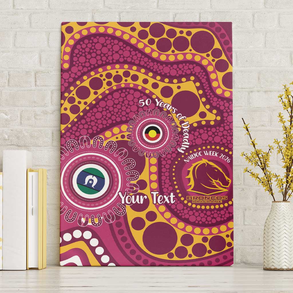 Broncos NAIDOC Week 2026 Personalised Canvas Wall Art 50 Years of Deadly Aboriginal Art