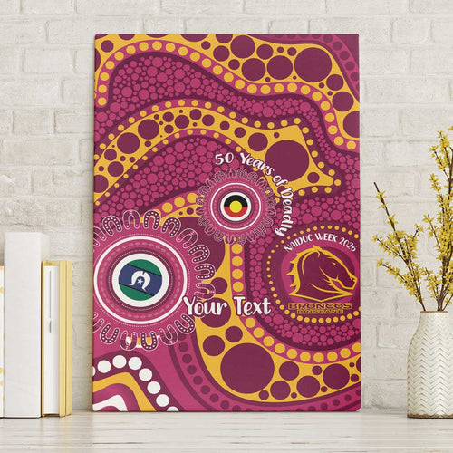 Broncos NAIDOC Week 2026 Personalised Canvas Wall Art 50 Years of Deadly Aboriginal Art