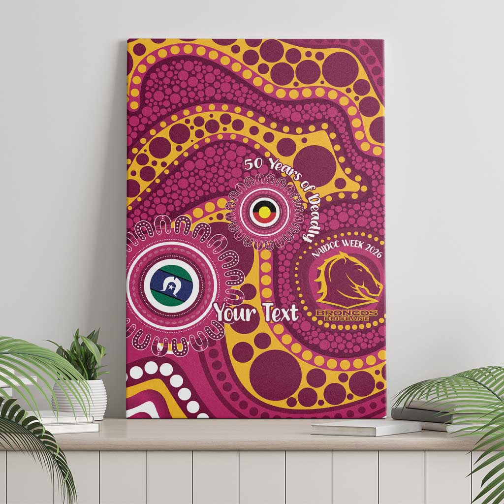 Broncos NAIDOC Week 2026 Personalised Canvas Wall Art 50 Years of Deadly Aboriginal Art