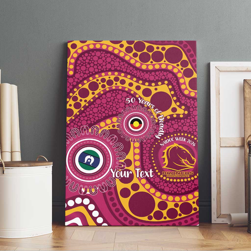 Broncos NAIDOC Week 2026 Personalised Canvas Wall Art 50 Years of Deadly Aboriginal Art