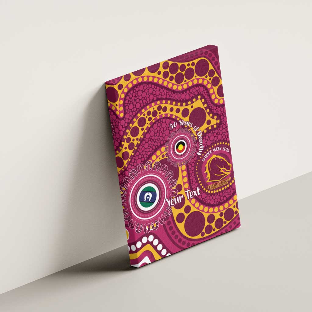 Broncos NAIDOC Week 2026 Personalised Canvas Wall Art 50 Years of Deadly Aboriginal Art