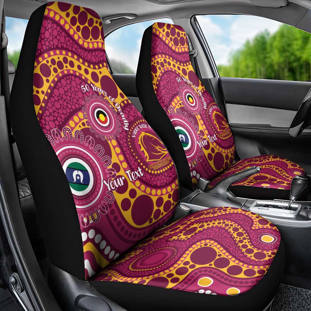 Broncos NAIDOC Week 2026 Personalised Car Seat Cover 50 Years of Deadly Aboriginal Art