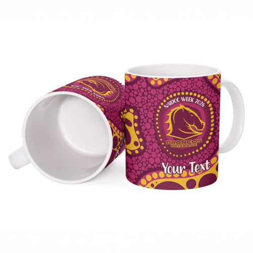 Broncos NAIDOC Week 2026 Personalised Ceramic Mug 50 Years of Deadly Aboriginal Art