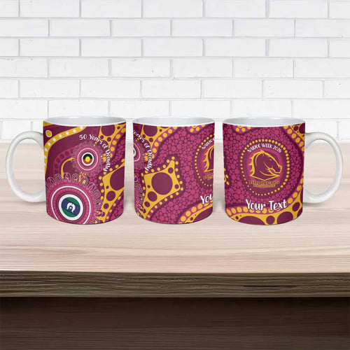 Broncos NAIDOC Week 2026 Personalised Ceramic Mug 50 Years of Deadly Aboriginal Art