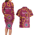 Broncos NAIDOC Week 2026 Personalised Couples Matching Long Sleeve Bodycon Dress and Hawaiian Shirt 50 Years of Deadly Aboriginal Art
