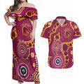 Broncos NAIDOC Week 2026 Personalised Couples Matching Off Shoulder Maxi Dress and Hawaiian Shirt 50 Years of Deadly Aboriginal Art