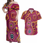 Broncos NAIDOC Week 2026 Personalised Couples Matching Off Shoulder Maxi Dress and Hawaiian Shirt 50 Years of Deadly Aboriginal Art
