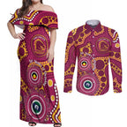 Broncos NAIDOC Week 2026 Personalised Couples Matching Off Shoulder Maxi Dress and Long Sleeve Button Shirt 50 Years of Deadly Aboriginal Art