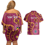 Broncos NAIDOC Week 2026 Personalised Couples Matching Off Shoulder Short Dress and Hawaiian Shirt 50 Years of Deadly Aboriginal Art