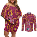 Broncos NAIDOC Week 2026 Personalised Couples Matching Off Shoulder Short Dress and Long Sleeve Button Shirt 50 Years of Deadly Aboriginal Art