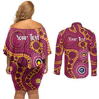 Broncos NAIDOC Week 2026 Personalised Couples Matching Off Shoulder Short Dress and Long Sleeve Button Shirt 50 Years of Deadly Aboriginal Art
