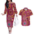 Broncos NAIDOC Week 2026 Personalised Couples Matching Off The Shoulder Long Sleeve Dress and Hawaiian Shirt 50 Years of Deadly Aboriginal Art