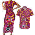 Broncos NAIDOC Week 2026 Personalised Couples Matching Short Sleeve Bodycon Dress and Hawaiian Shirt 50 Years of Deadly Aboriginal Art