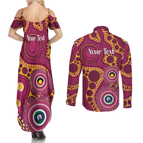 Broncos NAIDOC Week 2026 Personalised Couples Matching Summer Maxi Dress and Long Sleeve Button Shirt 50 Years of Deadly Aboriginal Art