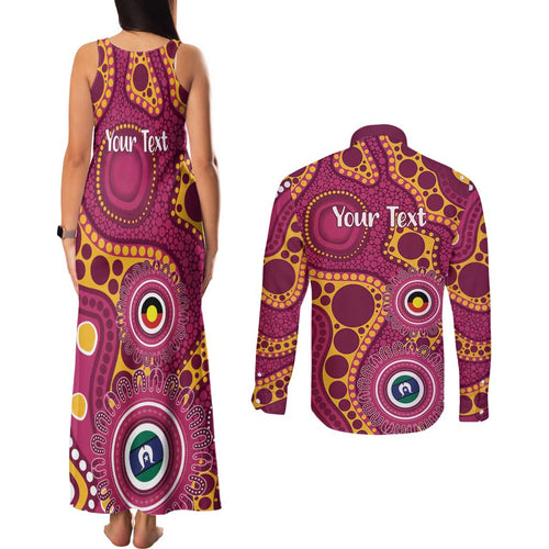 Broncos NAIDOC Week 2026 Personalised Couples Matching Tank Maxi Dress and Long Sleeve Button Shirt 50 Years of Deadly Aboriginal Art